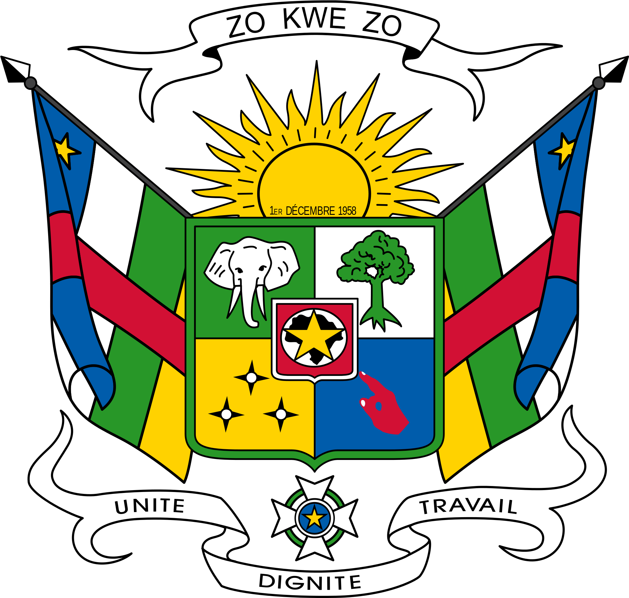 Explore African Beauty, Coat Of Arms, And More - Central African Republic Government (2000x2000)