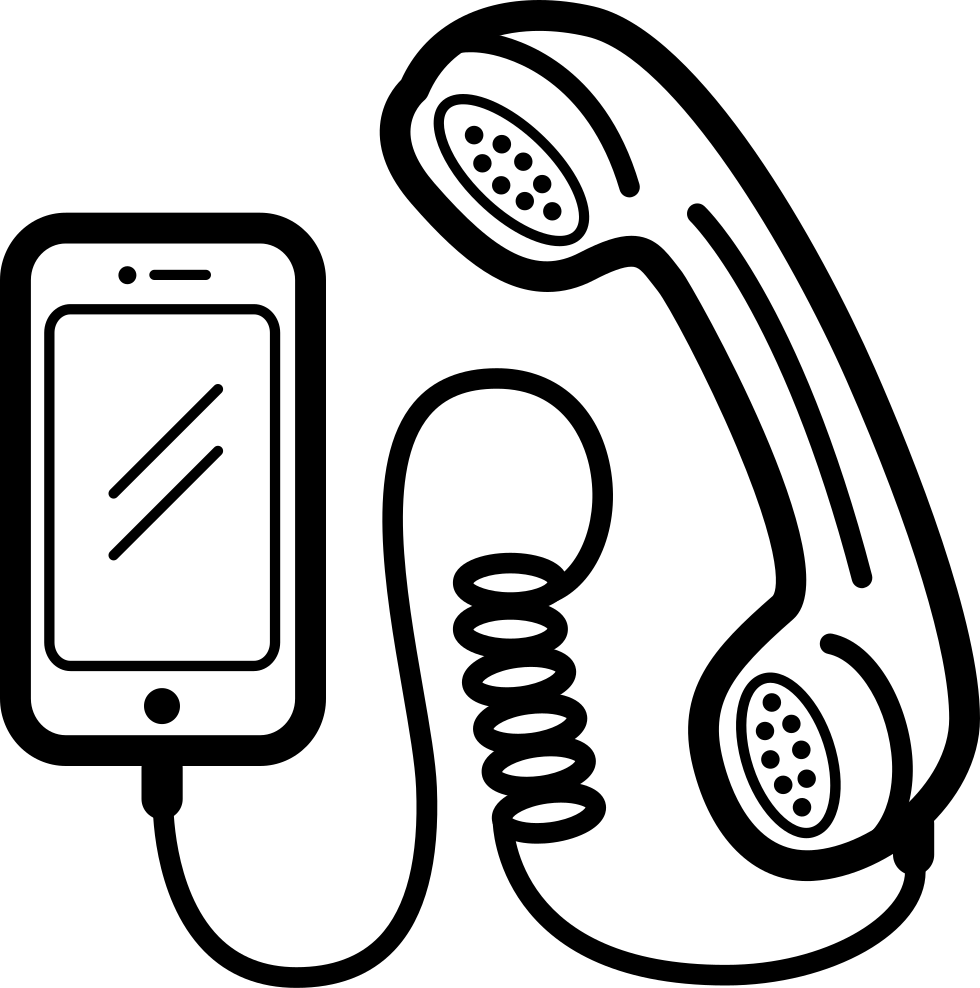 Cellular Phone Set With Auricular And Cord Comments - Phone Cord Svg (980x988)