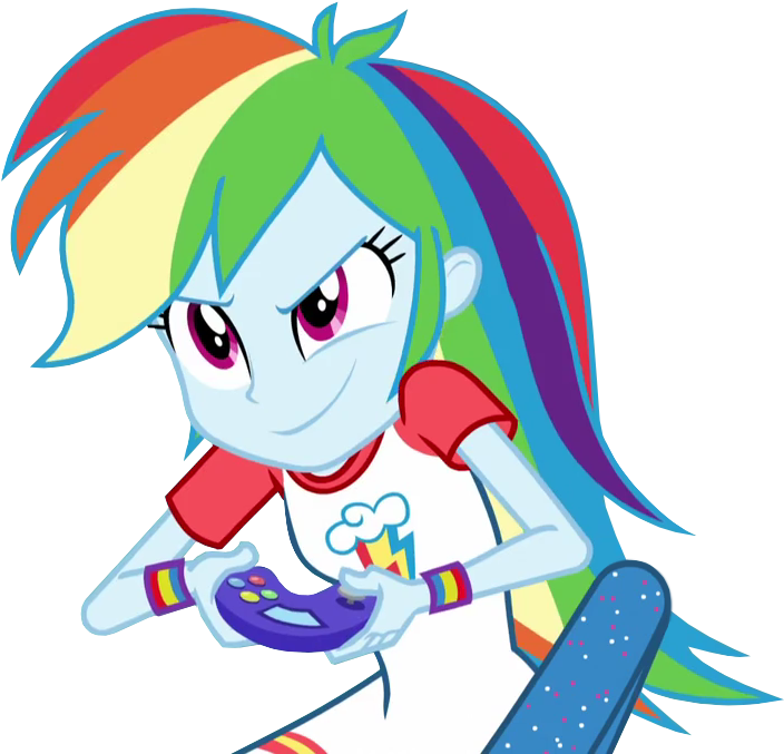 Rainbow Dash Playing A Video Game By Mlpcreativelab - Rainbow Dash Eg Gif (728x716)