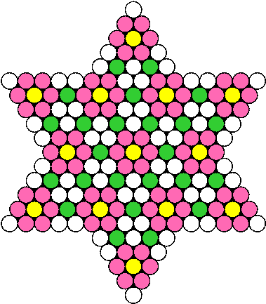 Flower Star Perler Bead Pattern / Bead Sprite - Snowflake (398x451)