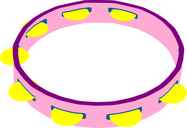 Pink Tambourine Clip Art - Free Tambourine Clipart (600x410)