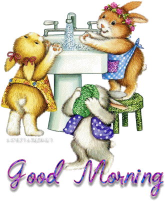 Good Morning Bunnies - Good Morning Gif Video Animation - (401x426) Png  Clipart Download
