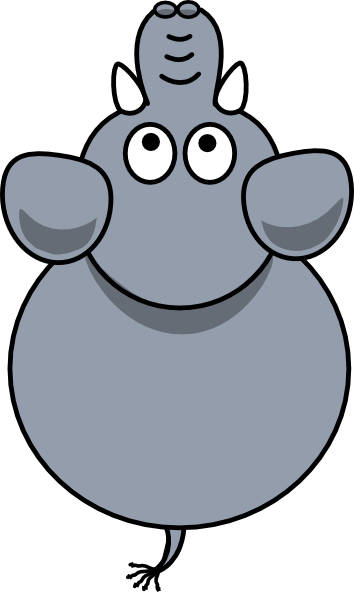 Elephant Top View 2a Clip Art At Clker - Cartoon Character Top View (354x592)