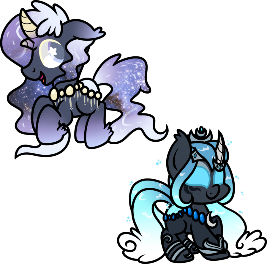 Chibi Starry Heavens And Elune By Frozen - Cartoon (899x889)