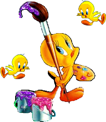 Tweety Glitter Gifs - Tweety Bird Gif Transparent (376x409)