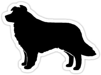 Border Collie Silhouette Waterproof Die-cut Sticker - Silhouette Of A Border Collie (375x360)
