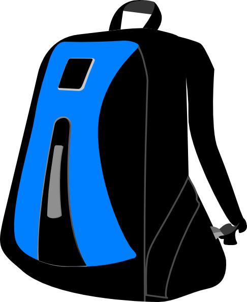 Blackbluebackpack Clip Art At Clker - Items Found In School (486x594)
