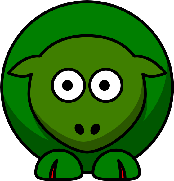 Sheep Green Looking Forward Two Tone Clip Art At Clker - College Football (600x582)