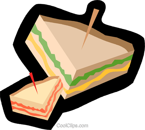 Sandwiches Royalty Free Vector Clip Art Illustration - Turkey And Cheese Sandwich (480x428)