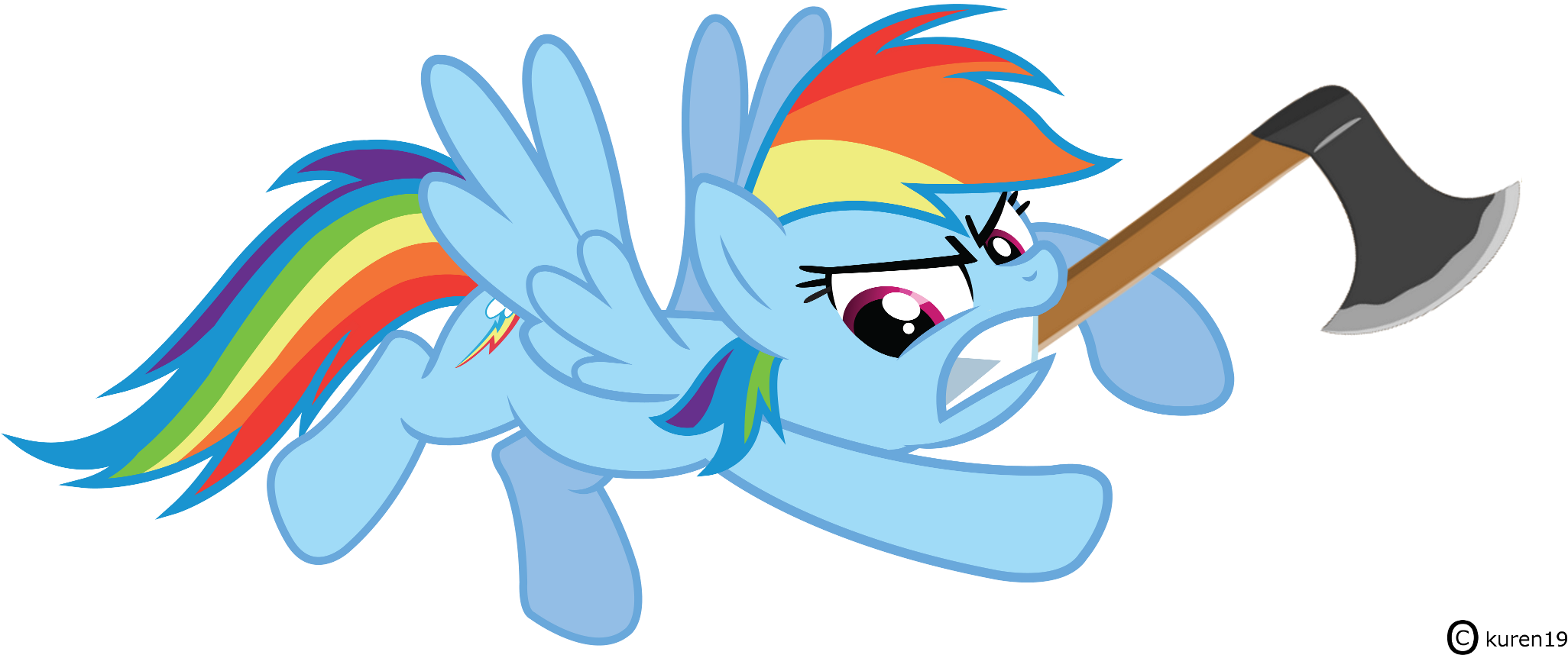 C) Kuren19 Rainbow Dash Pony Rarity Cartoon Mammal - Don T Mess With Rainbow Dash (2087x969)