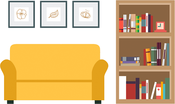 Cartoon Living Room Clipart - Interior Designs Png (562x334)
