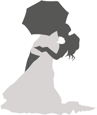 Kissing Wedding Couple Under Umbrella - Guarda Chuva Colorido Com Corações Png (512x512)