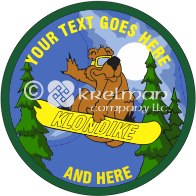 K2404 Cool Brown Bear Snowboarder - Happy At Work (400x400)