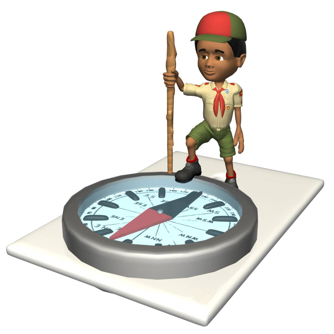Boy Scout On A Compass - Using Compass In Scout (1144x1144)