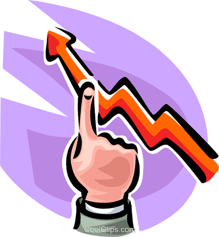 Hand Pointing At A Sales Growth Chart Royalty Free - Illustration (443x480)