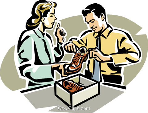 Shoe Salesman With Customer - Vendedor De Calçados (480x367)