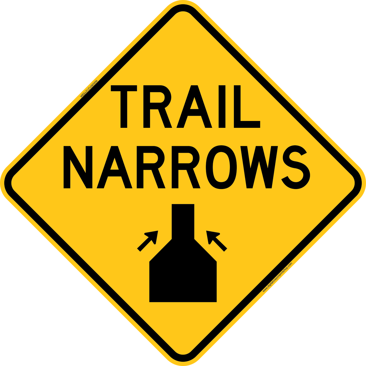 Trail Narrows Warning Trail Sign - Big Foot Signs (1280x1280)
