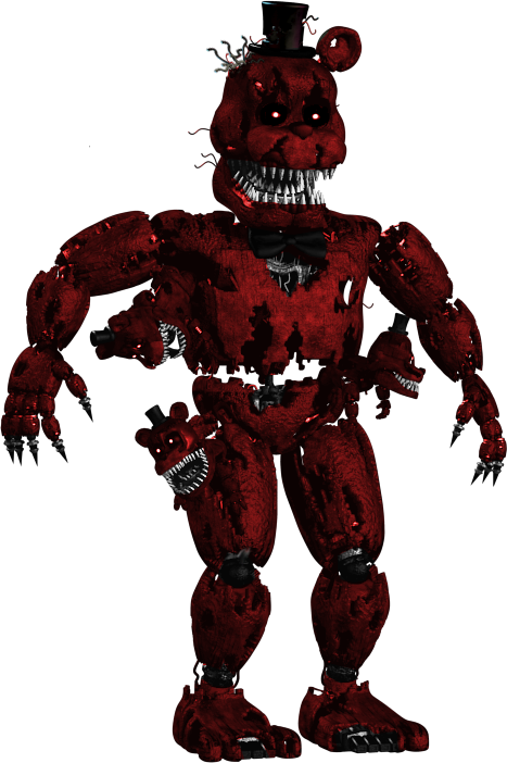 [fan Made] Nightmare Redbear By Daspancito - Five Nights At Freddy's - Nightmare Freddy 5 Inch Action (467x702)