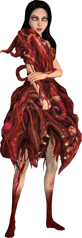 On Queen Of Hearts Final Form In American Mcgee S Alice - Alice Madness Returns Fleshmaiden (317x916)