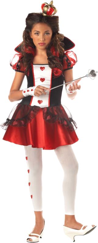 Wonderlands Queen Of Hearts Tween Costume - Alice And Wonderland Costumes Queen Of Hearts (500x793)