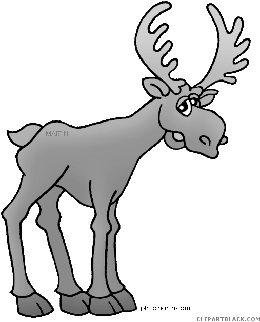 Moose Animal Free Black White Clipart Images Clipartblack - Clip Art (540x648)