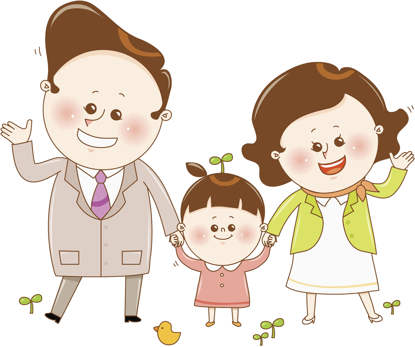 Mother Father Parent Child - Mother And Father Kiss Cartoon (2206x1584)