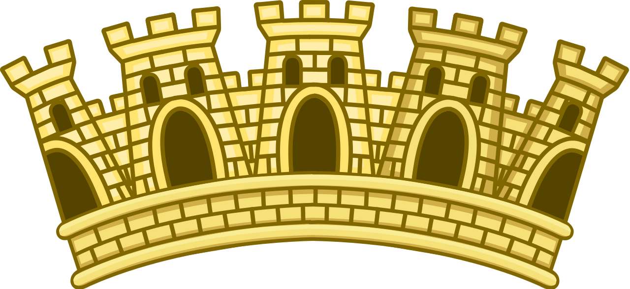 Corona Mural Corona, Escudo De Armas - Mural Crown Svg (1280x588)