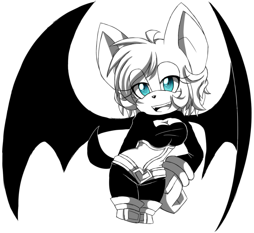 Drawn Bat Transparent - Rouge The Bat Fan Art (900x830)