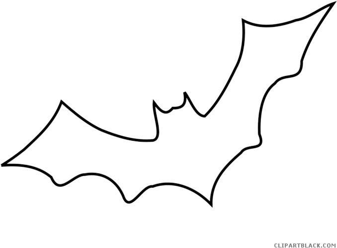 Black And White Bats Animal Free Black White Clipart - Outline Of A Bat (700x525)