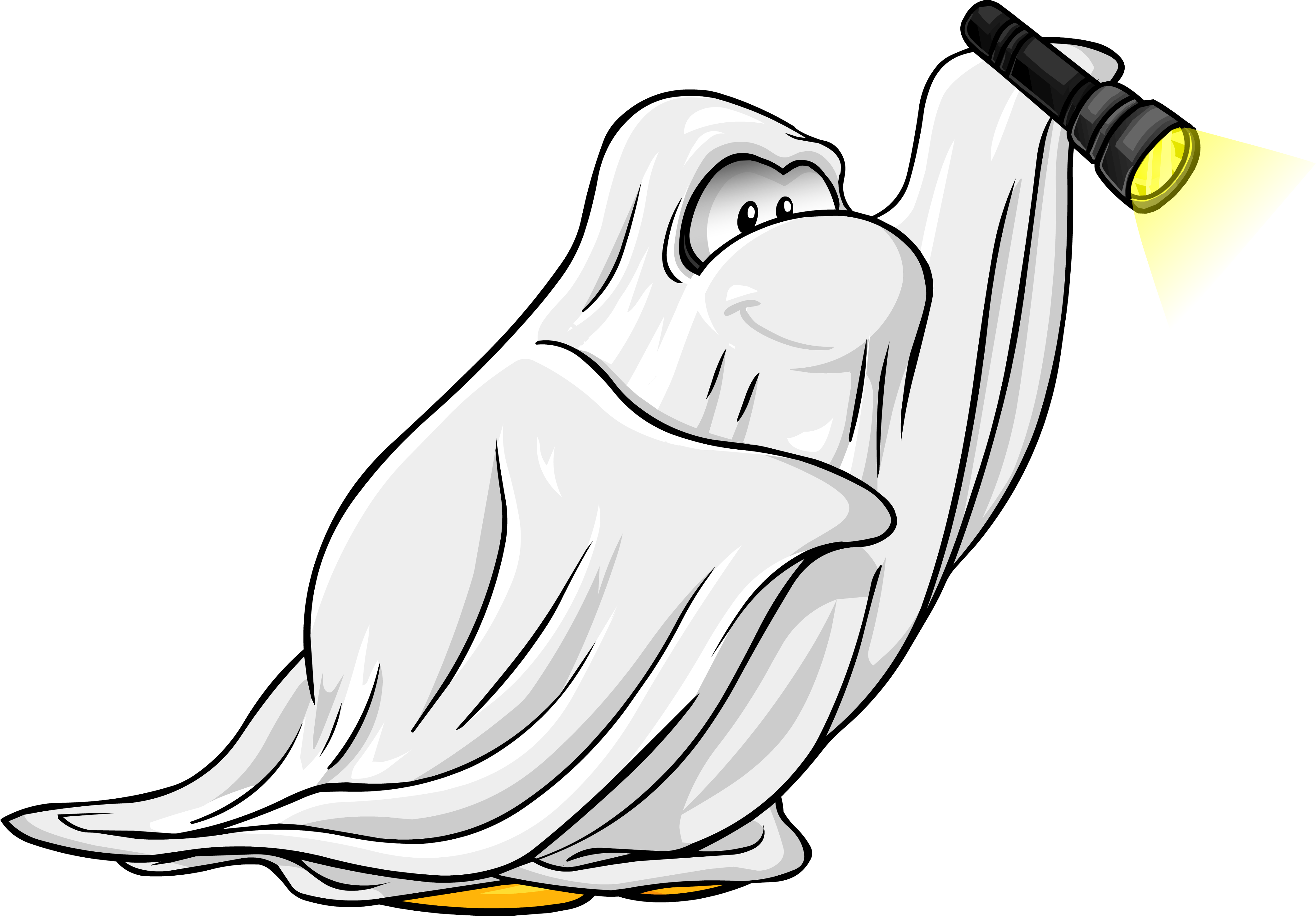 The Glowing Ghost - Club Penguin Halloween Png (4237x2950)