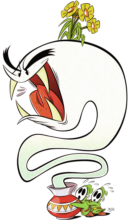 Roger The Potted Ghost By Themrock - Yoshi's Island Potted Ghost (491x812)