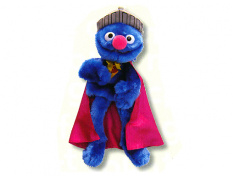 Sesame Street Super Grover Hand Puppet - Cartoon (458x458)