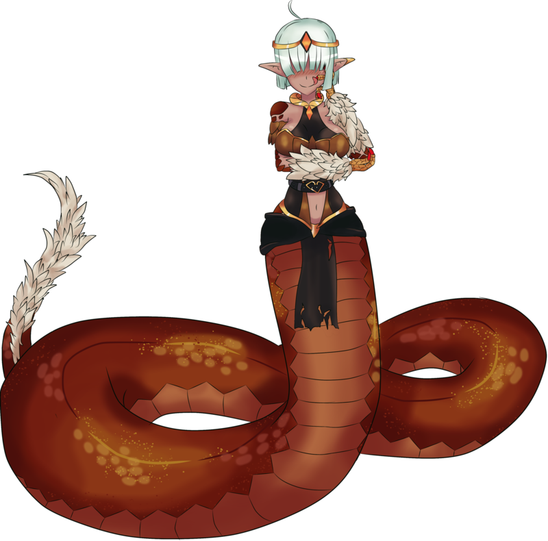 Barbara, The Fire Basilisk By Flareviper - Monster Musume Basilisk (800x790)