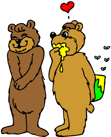 Valentine's Day Free Clip Art - Honey Love Bear (400x486)