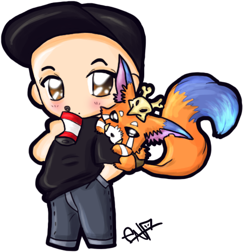 Chibi Eperseus With His Gnar By Ena The Original - Cartoon (509x524)