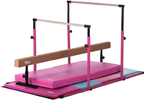 Nimble Sports 3play Bars, Balance Beam, Folding Mat - Uneven Bars That Go As Wide As 150 (500x500)