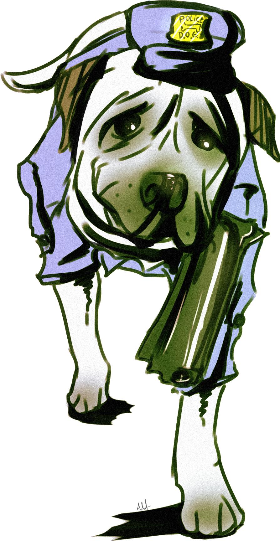 Old Guard Dog - Cartoon (2480x3507)