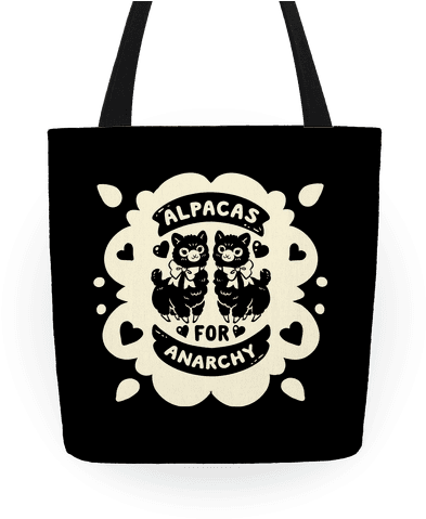Alpacas For Anarchy Tote - Alpacas For Anarchy Tote Bag: Funny Tote Bag From Lookhuman. (484x484)