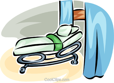 Hospital Bed Royalty Free Vector Clip Art Illustration - Hospital Bed Royalty Free Vector Clip Art Illustration (480x353)
