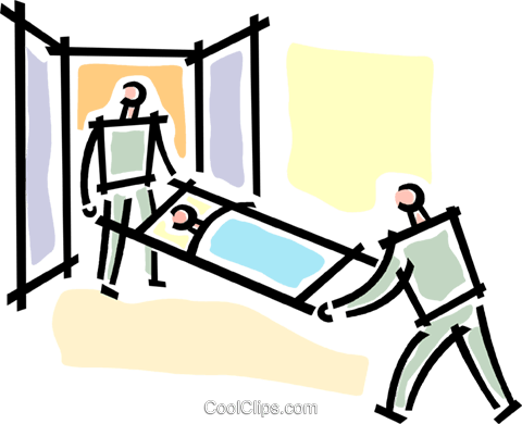 Person On A Stretcher Royalty Free Vector Clip Art - Person On A Stretcher Royalty Free Vector Clip Art (480x390)