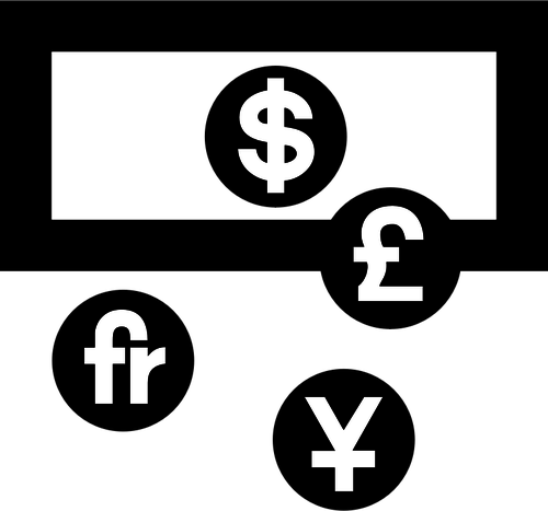 Aiga Currency Exchange Sign Vector Graphics - Money Exchange Sign Png (500x467)