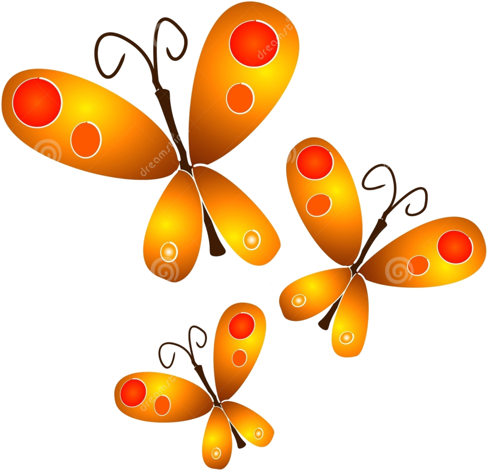 Gold Butterflies Png By Hanabell1 Gold Butterflies - Butterfly Clipart (1024x1095)