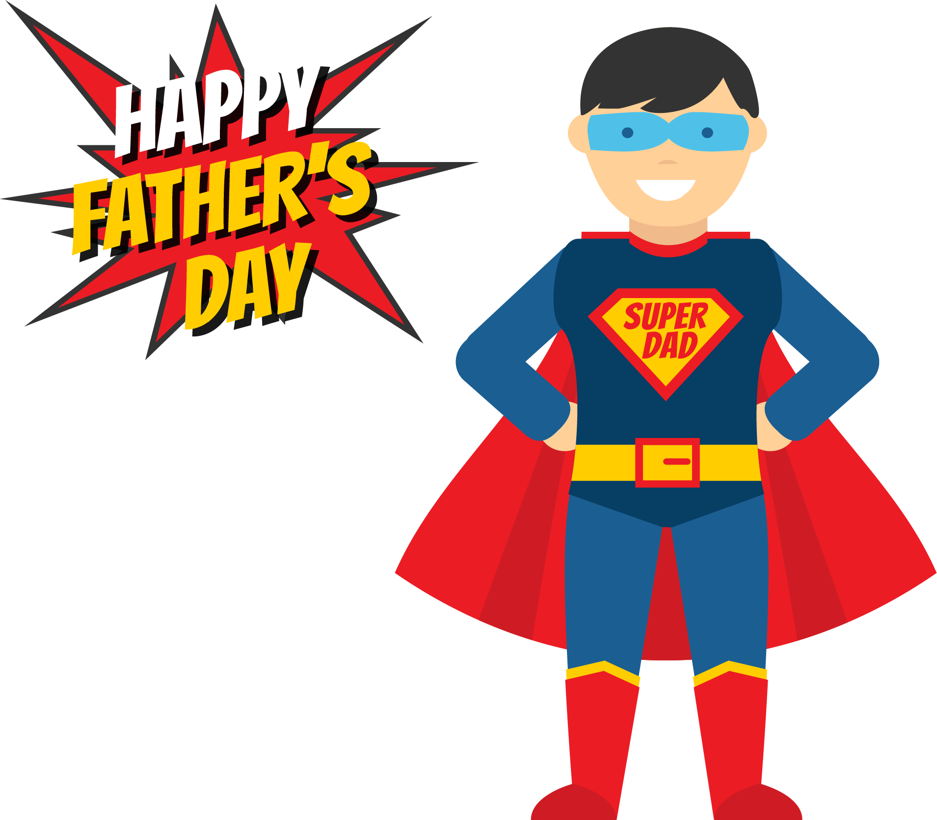 Fathers Day Superhero Illustration - Super Papa Png (1909x1670)