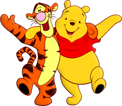 Psd Detail - Winnie The Pooh And Tiger (400x349)