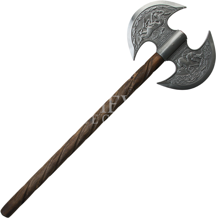 Drawn Axe Double Bladed Axe - Medieval Axe (852x852)