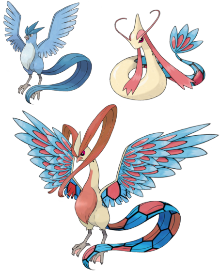 Articuno Sprite - Articuno Zapdos Moltres Fusion (500x570)