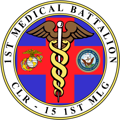 1st Medical Battalion Emblem - Usmc 1st Medical Battalion Insignia Shower Curtain (440x438)