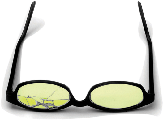 Black Framed Broken Glasses - Glasses (543x400)