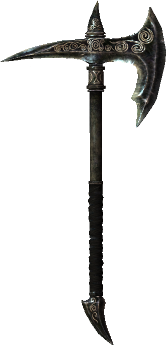 Ebony War Axe - Skyrim Ebony War Axe (696x696)