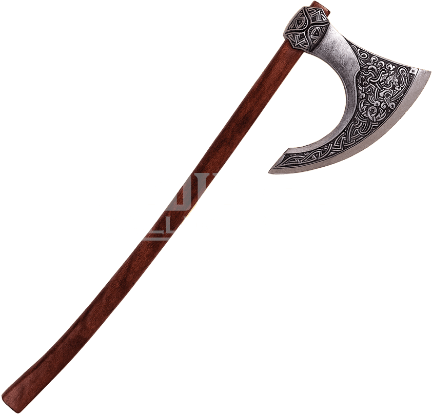 Two Hand Celtic Axe Pewter - One Sided Battle Axe (850x850)